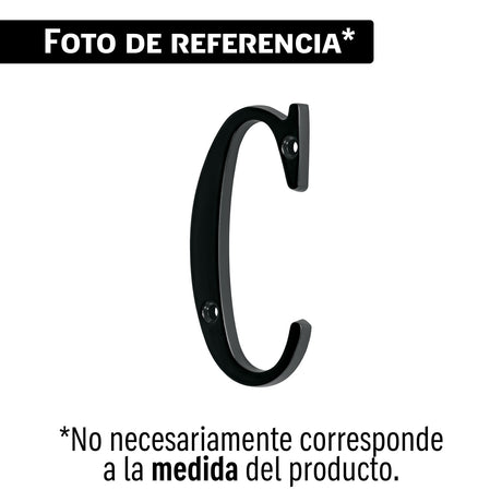 Letra c de latón sólido 4', negro, Hermex