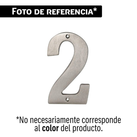 Número 2 de latón sólido 4', níquel satín, Hermex