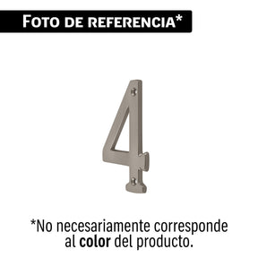 Número 4 de latón sólido 4', níquel satín, Hermex