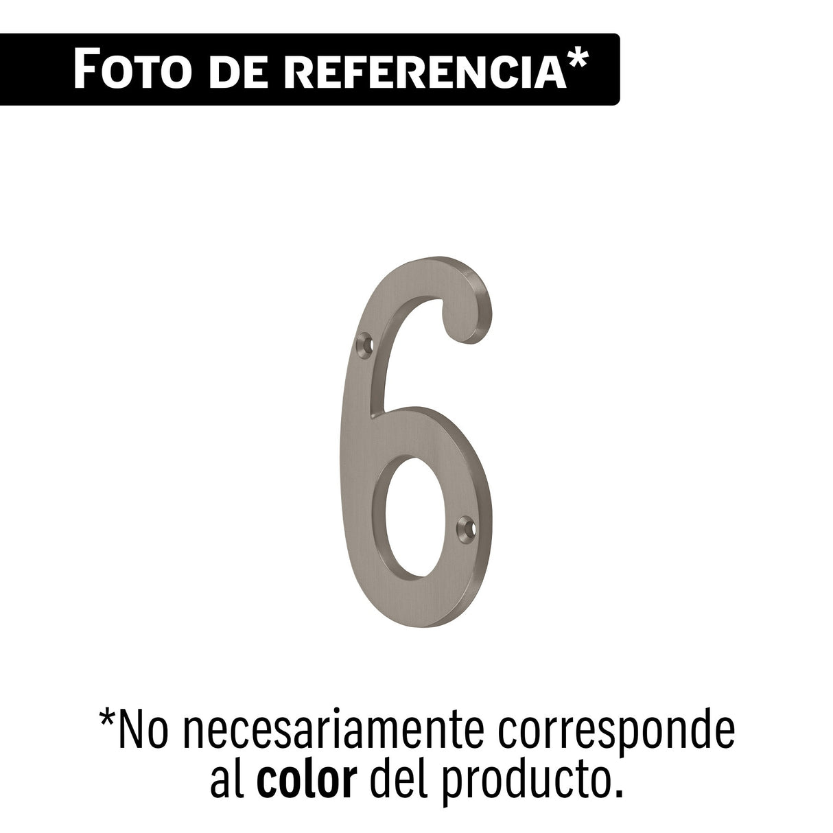 Número 6 de latón sólido 4', níquel satín, Hermex