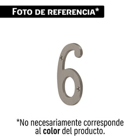Número 6 de latón sólido 4', níquel satín, Hermex