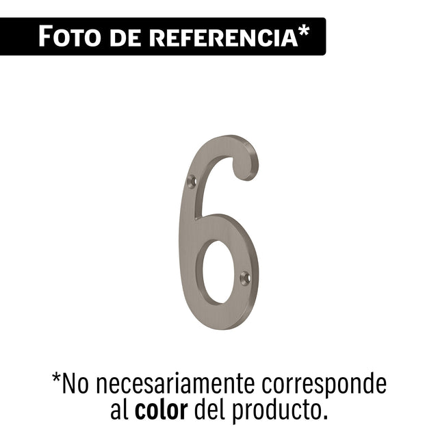 Número 6 de latón sólido 4', níquel satín, Hermex