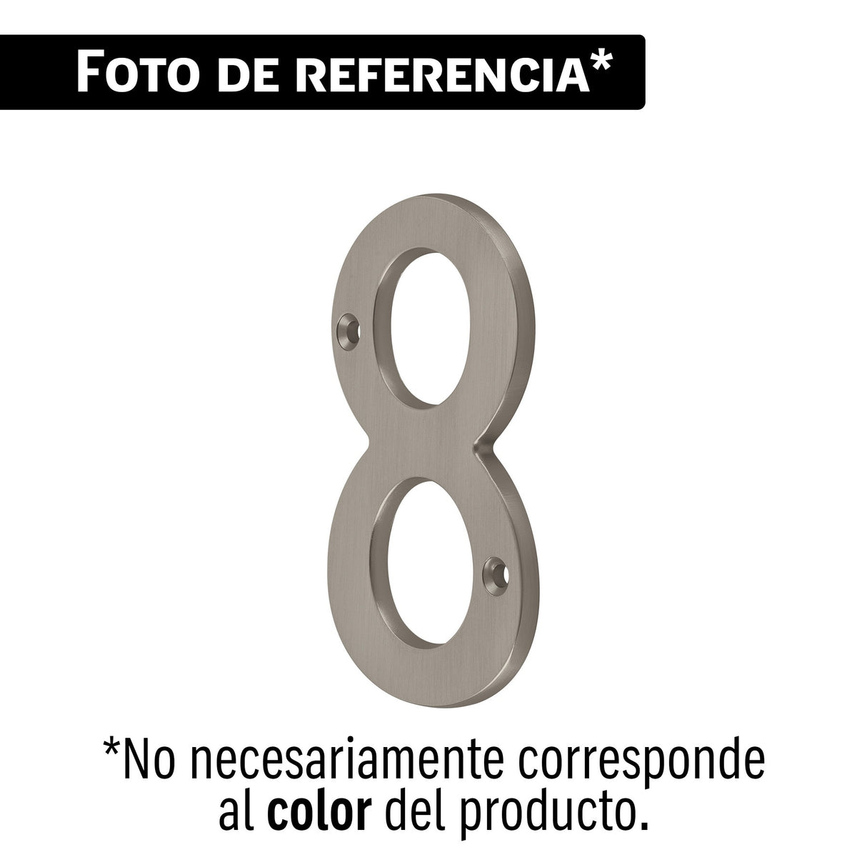 Número 8 de latón sólido 4', níquel satín, Hermex
