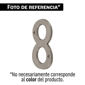 Número 8 de latón sólido 4', níquel satín, Hermex