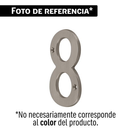 Número 8 de latón sólido 4', níquel satín, Hermex
