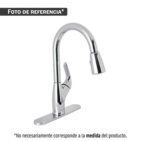 Monomando para fregadero, ABS, cuello alto, Basic