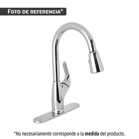 Monomando para fregadero, ABS, cuello alto, Basic