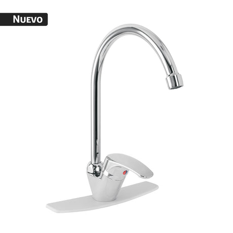 Monomando para fregadero, ABS, cuello curvo, Basic