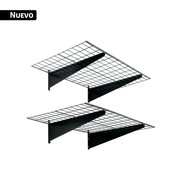 Juego de 2 repisas metálicas de 46 x 122 cm, Fiero