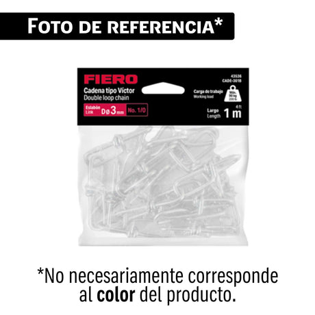 Bolsa con 1 metro de cadena tipo victor de 3 mm, Fiero