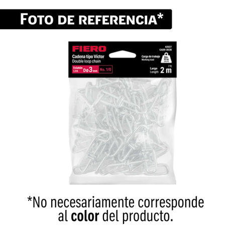 Bolsa con 2 metros de cadena tipo victor de 3 mm, Fiero
