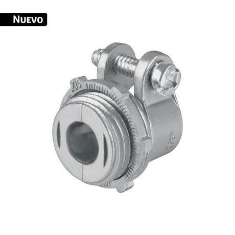 Conector recto 3/8' para tubo flexible metálico, Volteck