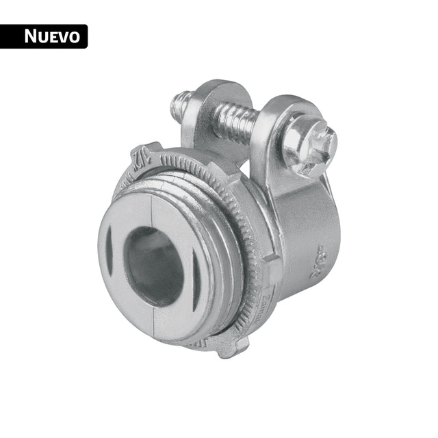 Conector recto 3/8' para tubo flexible metálico, Volteck