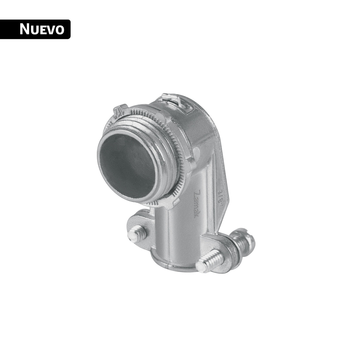 Conector curvo 3/8' para tubo flexible metálico, Volteck
