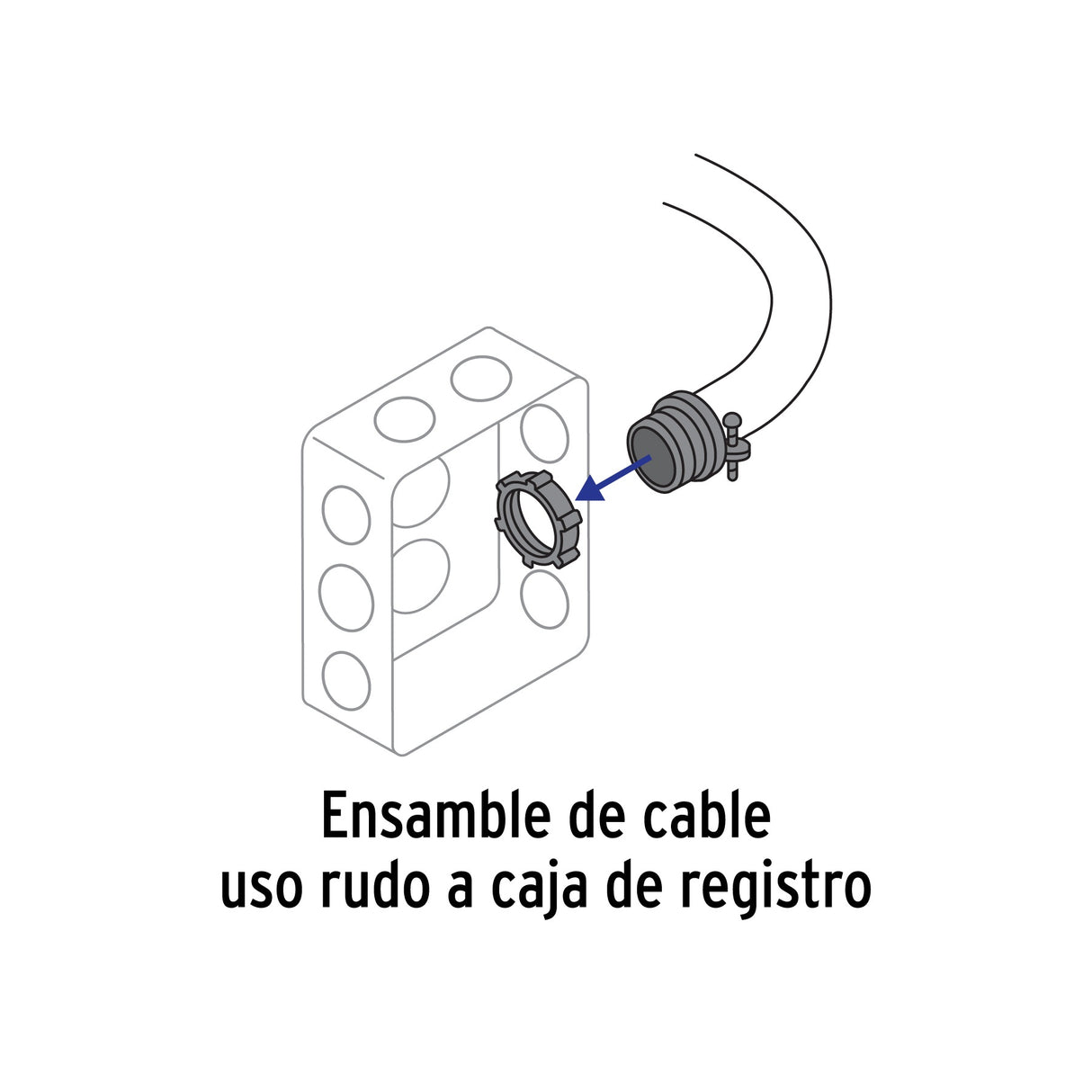 Conector recto 1' para cable de uso rudo, Volteck