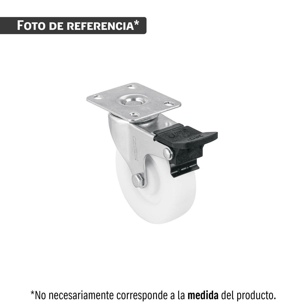Rodaja de polietileno 3' placa giratoria, con freno, balero