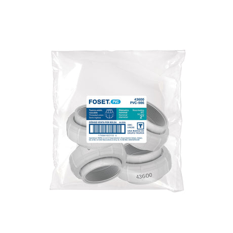 Tuerca unión roscable de PVC 2', Foset