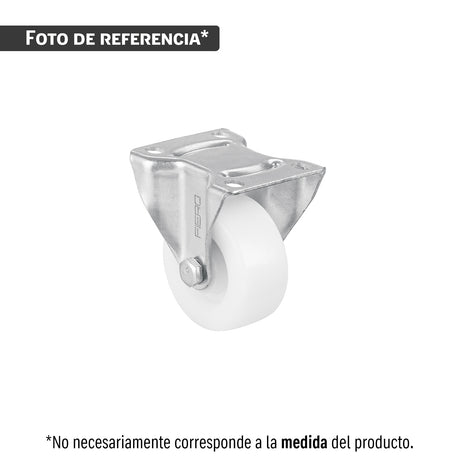 Rodaja de polietileno 2' placa fija, con buje, Fiero