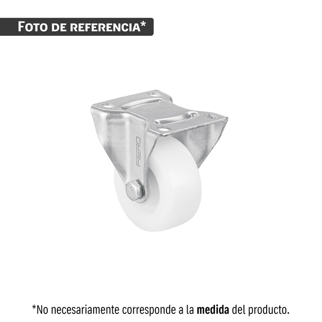 Rodaja de polietileno 2' placa fija, con buje, Fiero