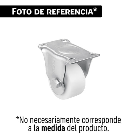 Rodaja de polietileno 2 1/2' placa fija con balero, Fiero