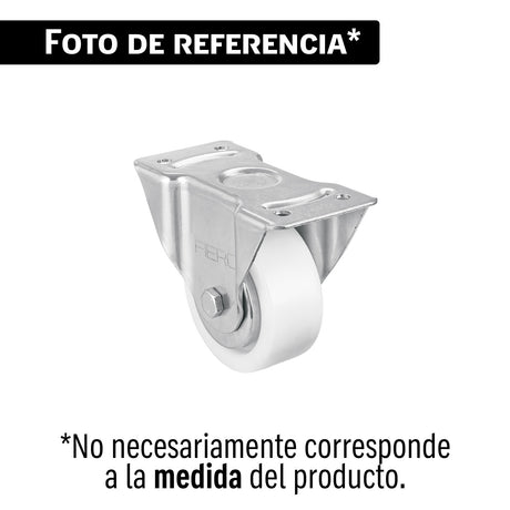 Rodaja de polietileno 4' placa fija con balero, Fiero