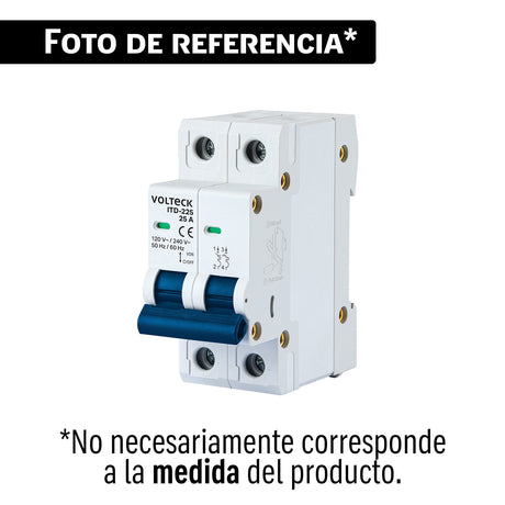 Interruptor de 2 polos 20 A para riel DIN, Volteck