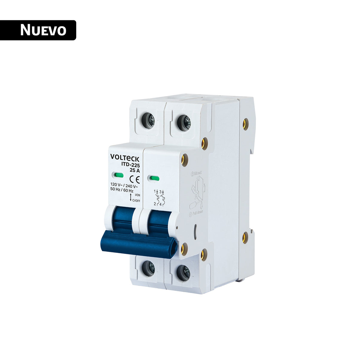 Interruptor de 1 polo 25 A para riel DIN, Volteck