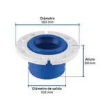 Brida con cuello flexible para WC, tubería de 4', Foset