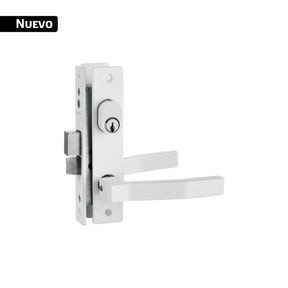 Cerradura para perfil de aluminio, llave-llave, blanca