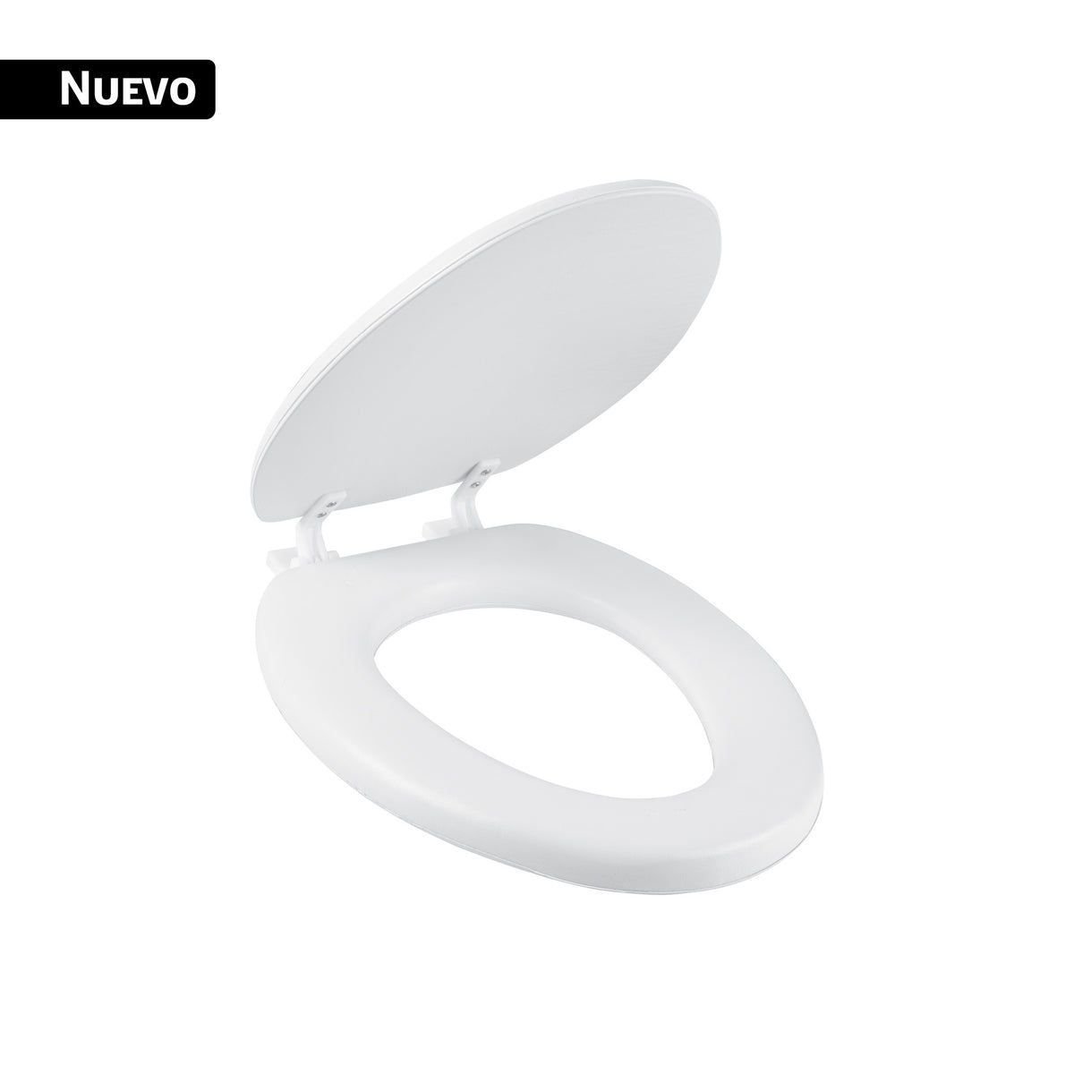 Asiento alargado acojinado para WC, cerrado, blanco, Aqua
