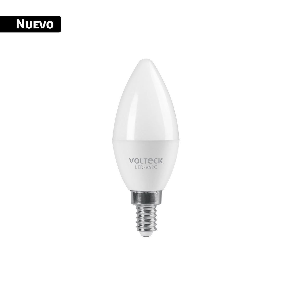 Foco LED Tipo Vela 4 W (25 W) 2400K Luz Ámbar, E12, Volteck