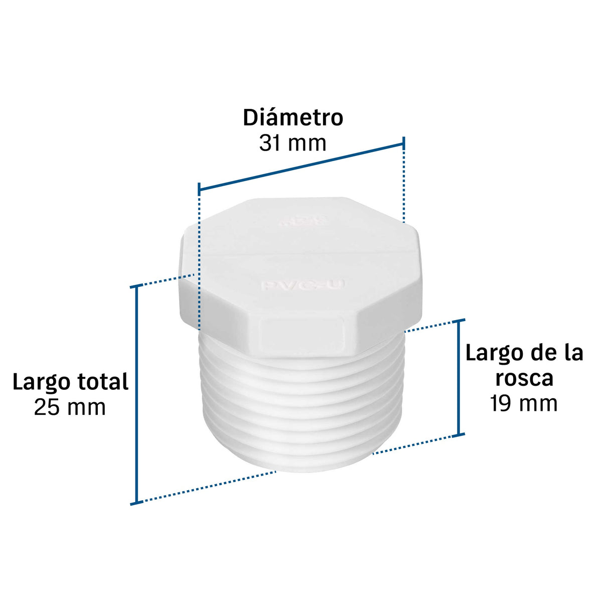 Tapón macho de PVC 3/4', Foset