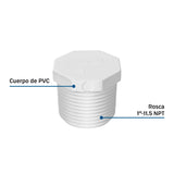 Tapón macho de PVC 1', Foset