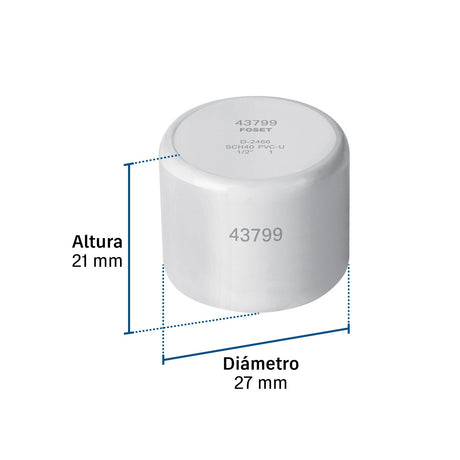 Tapón hembra de PVC 1/2', Foset