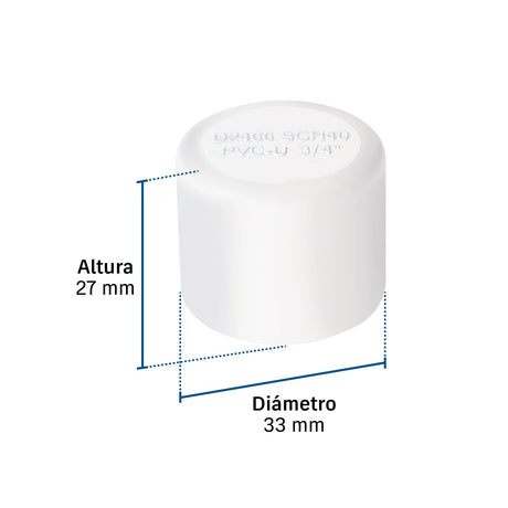 Tapón hembra de PVC 3/4', Foset