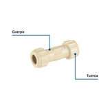 Cople de compresión PVC de 1/2', Foset