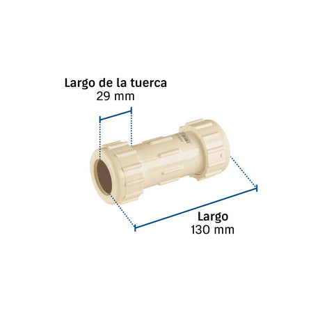 Cople de compresión PVC de 1', Foset