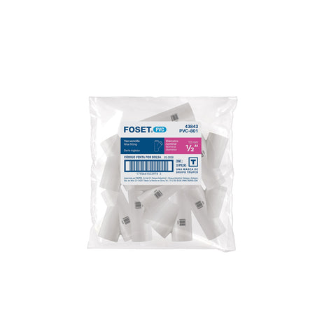 Yee sencilla de PVC 1/2', Foset