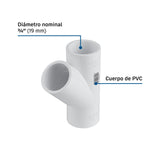 Yee sencilla de PVC 3/4', Foset