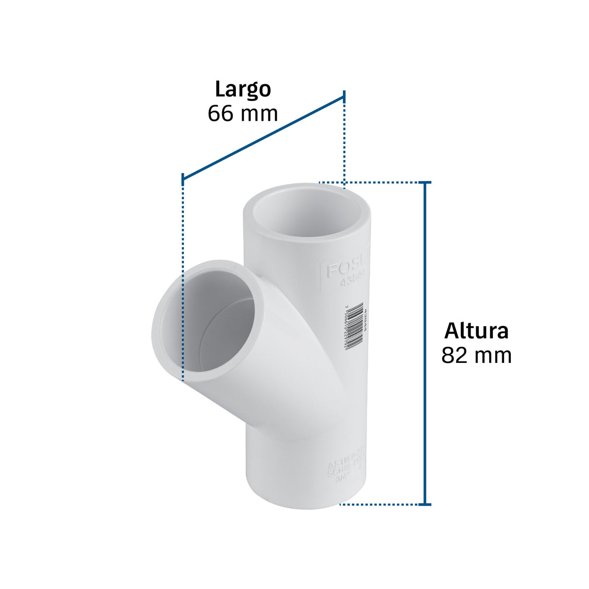 Yee sencilla de PVC 3/4', Foset