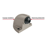 Tope tipo codo para puerta, níquel satín, Hermex