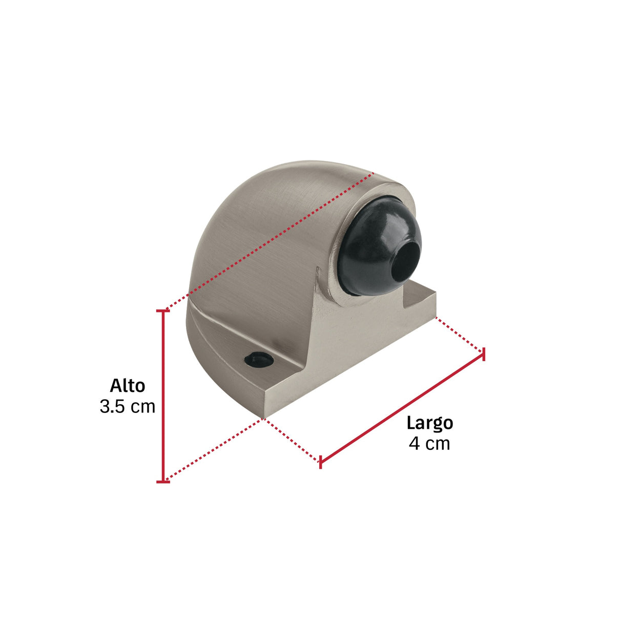 Tope tipo codo para puerta, níquel satín, Hermex
