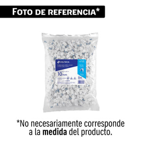 Bolsa con 100 grapas blancas de 12 mm para cable redondo