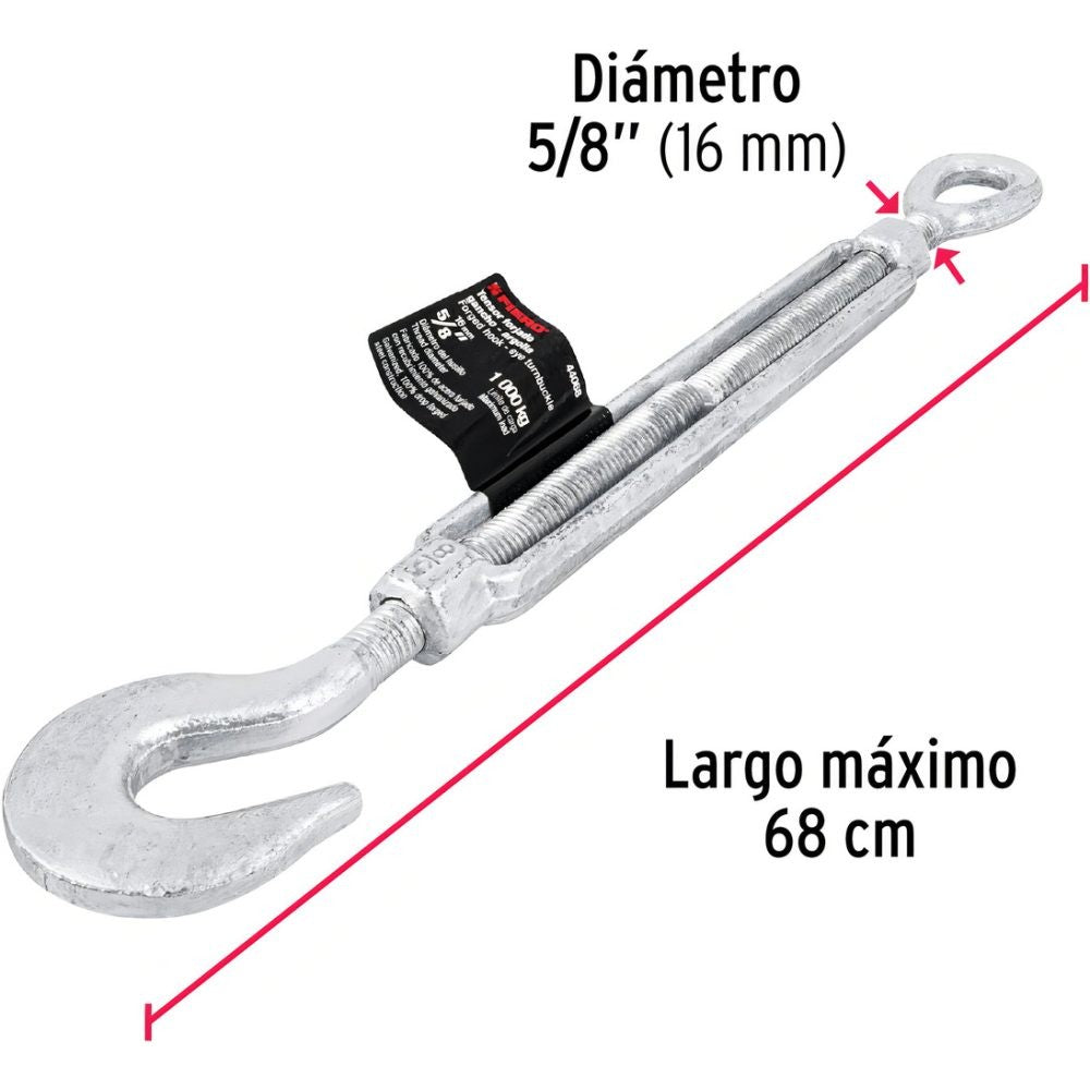 Tensor Forjado 5/8' Quijada - Quijada, Galvanizado, Fiero