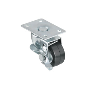 Rodaja hule 2-1/2', placa giratoria con freno, balero, 50 kg