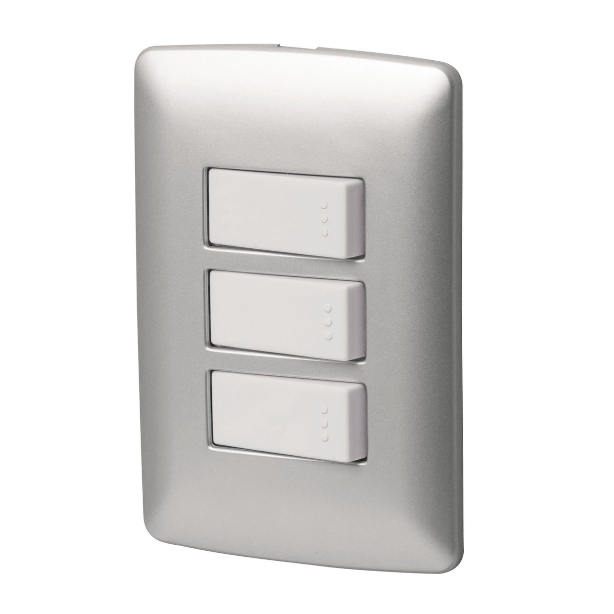 Placa Armada 2 Interruptores 1ESCALERA, Plata, Linea Italiana