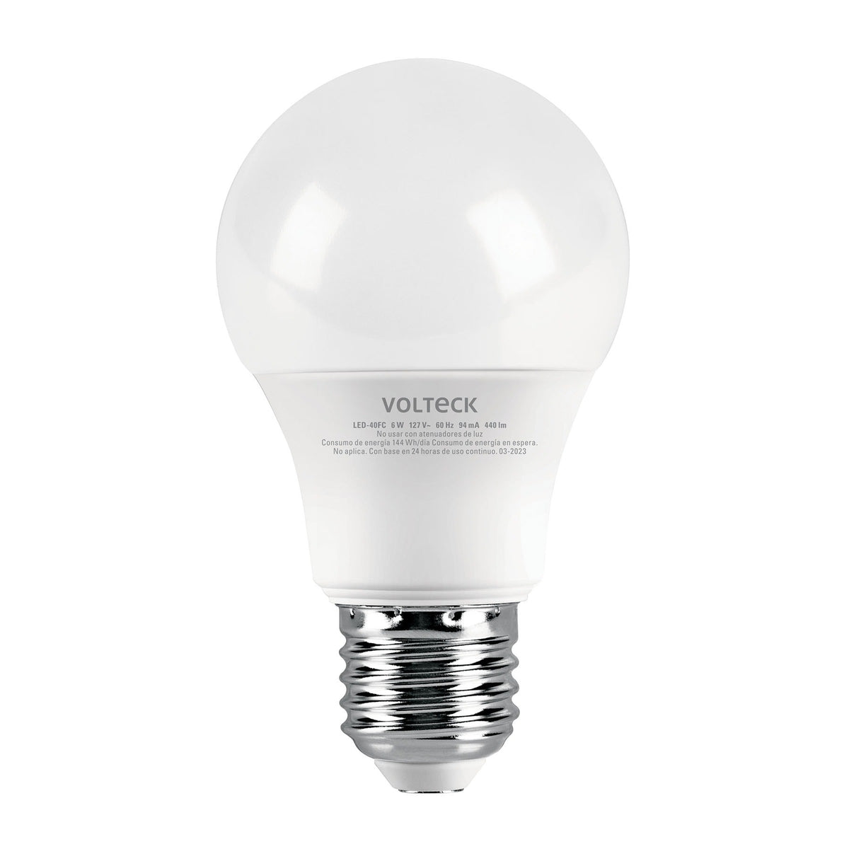 Lámpara LED Tipo Bulbo A19 6 W Luz de Dia, Caja, Volteck