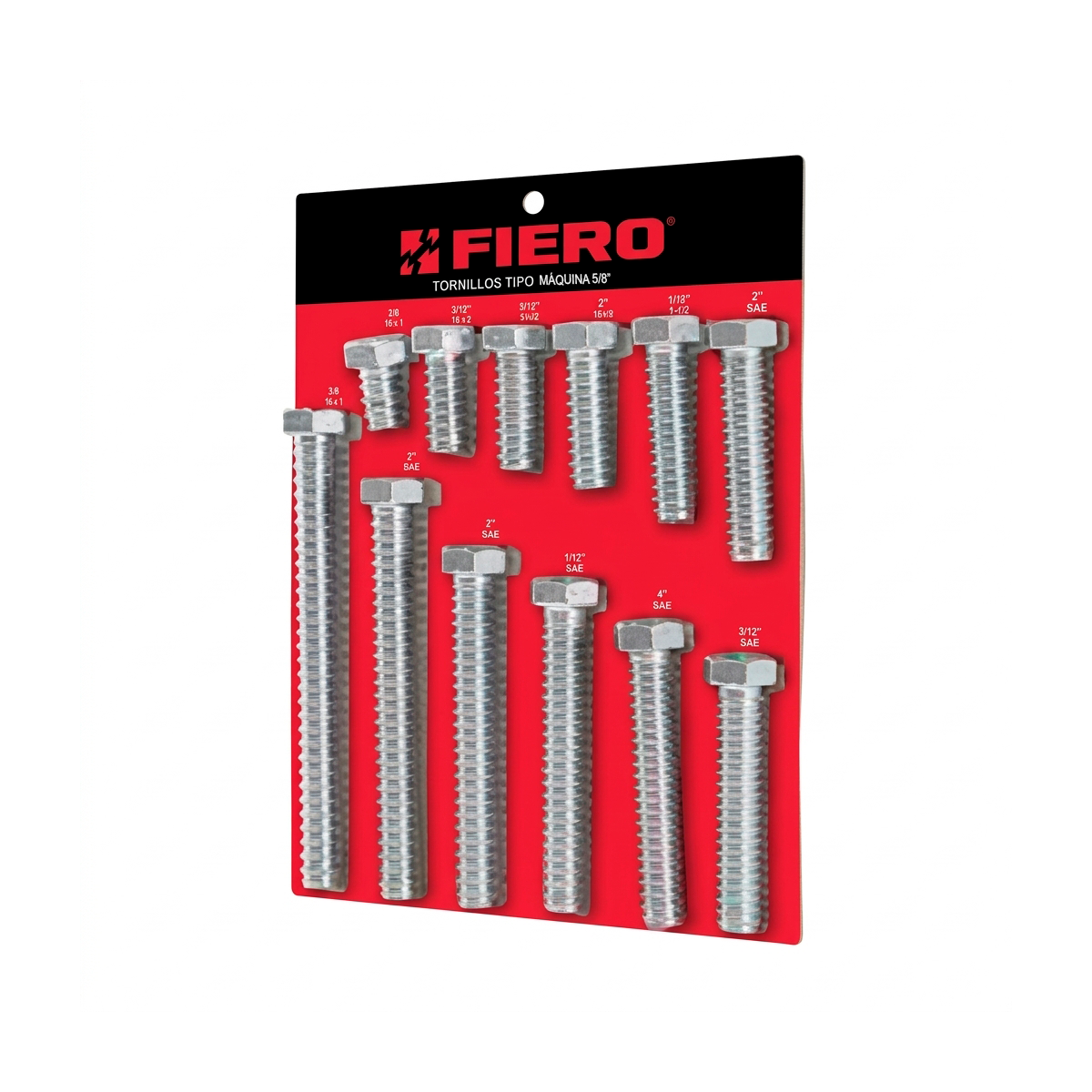 Exhibidor Fiero con tornillos tipo máquina 5/8"