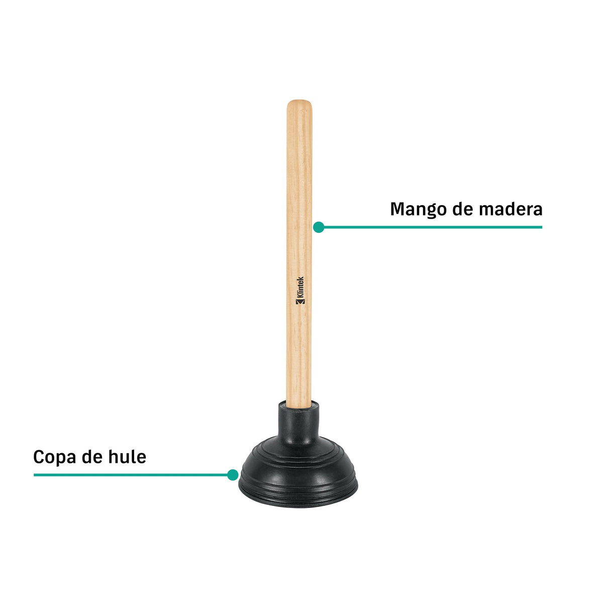 Bomba destapacaños para lavabo, 10 cm, Klintek