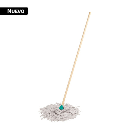 Trapeador tipo mechudo 250 g intercambiable, con baston 120 cm